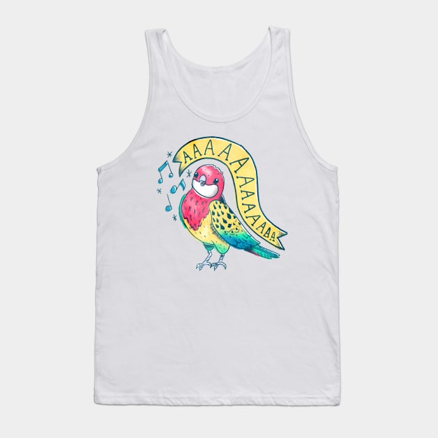 Eastern Rosella Parrot Screaming as Tattoo Flash Tank Top by narwhalwall